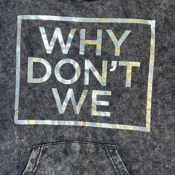 Why don’t we distressed pullover hoodie NWOT-Women Small - Picture 5 of 7